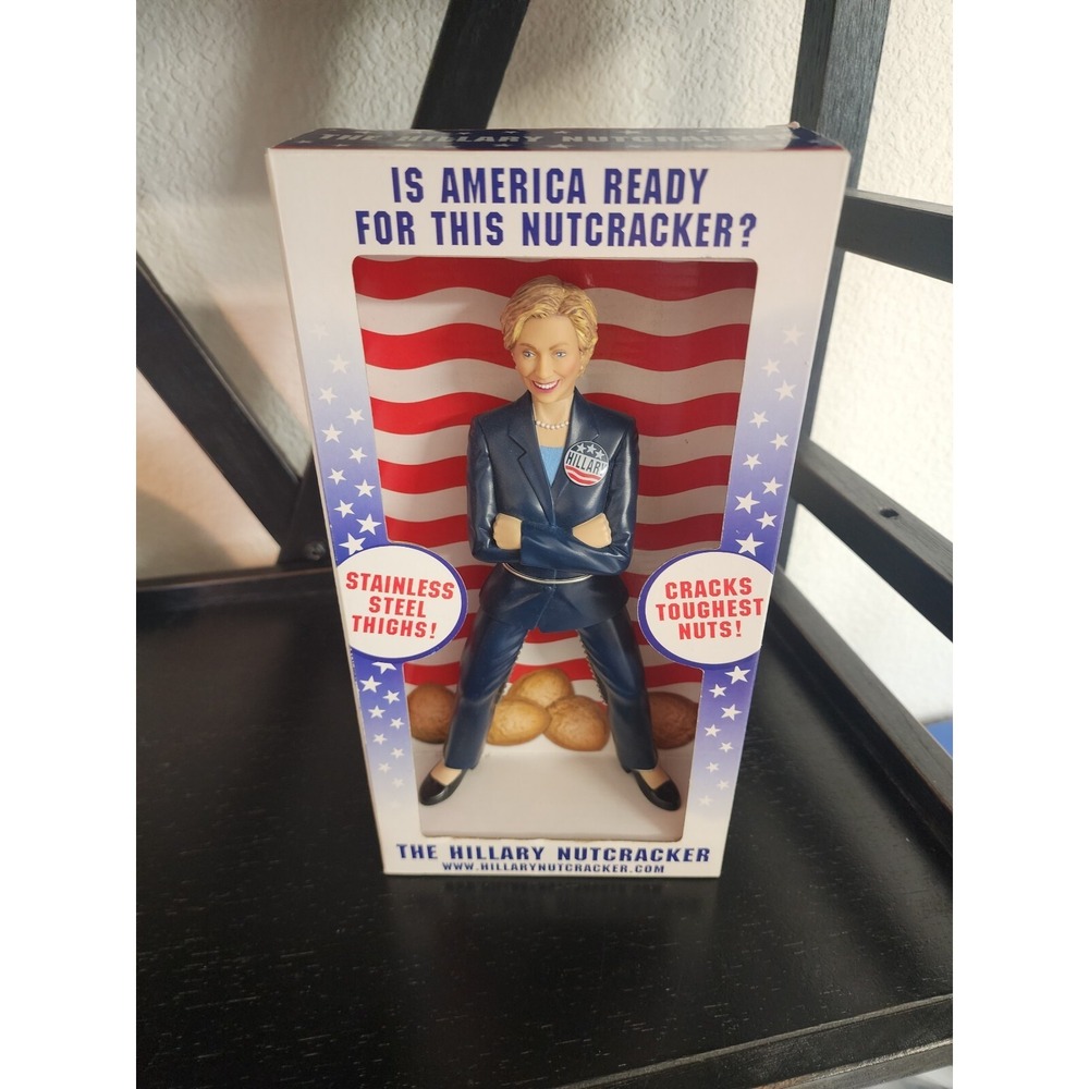 2007-The Hillary Clinton 9" Nutcracker‎ Stainless Steel Thighs! Gag Gift-New
